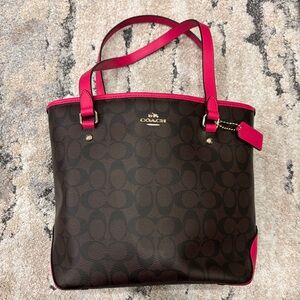 NWT Coach Brown and Pink Tote Bag